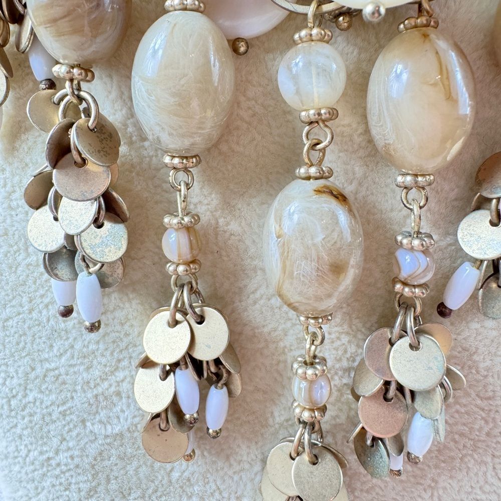 Chicos Elegant Gold and Cream Statement Necklace - Picture 13 of 13